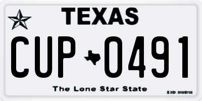 TX license plate CUP0491