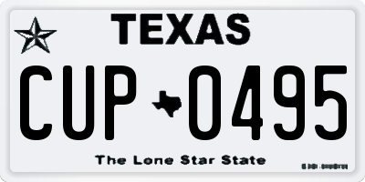 TX license plate CUP0495