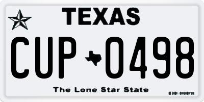 TX license plate CUP0498