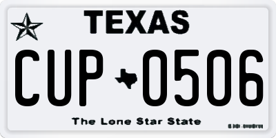 TX license plate CUP0506