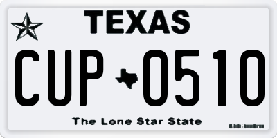 TX license plate CUP0510