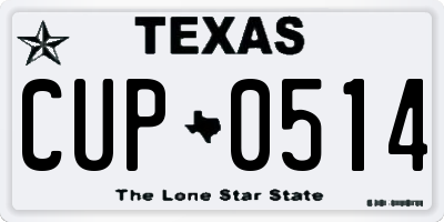 TX license plate CUP0514