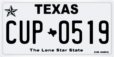 TX license plate CUP0519