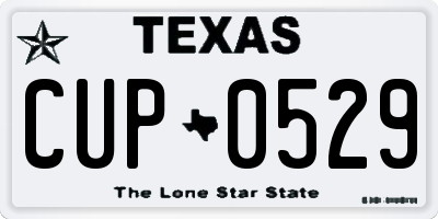 TX license plate CUP0529