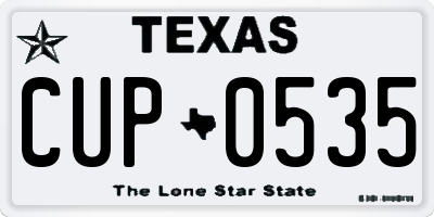 TX license plate CUP0535