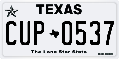 TX license plate CUP0537
