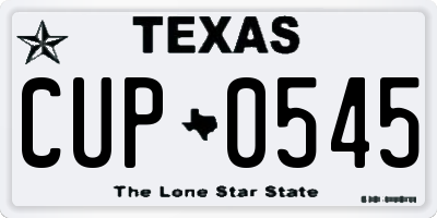 TX license plate CUP0545
