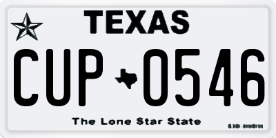 TX license plate CUP0546