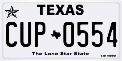 TX license plate CUP0554