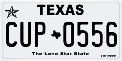 TX license plate CUP0556