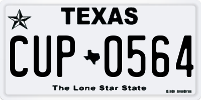 TX license plate CUP0564