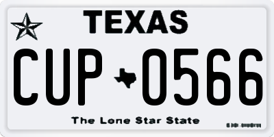 TX license plate CUP0566