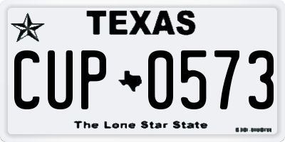TX license plate CUP0573