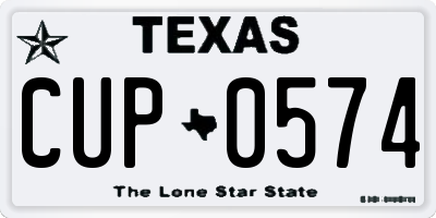 TX license plate CUP0574