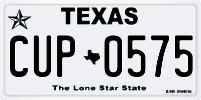 TX license plate CUP0575
