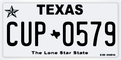 TX license plate CUP0579