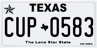 TX license plate CUP0583