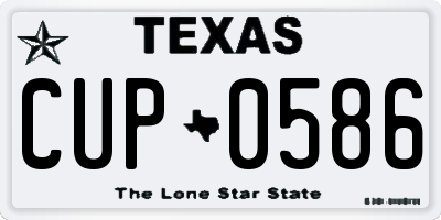 TX license plate CUP0586