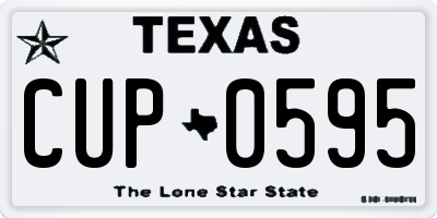 TX license plate CUP0595
