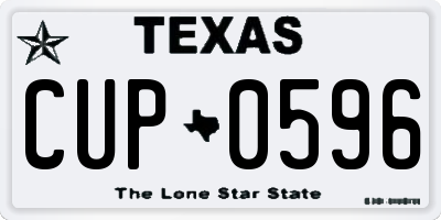TX license plate CUP0596