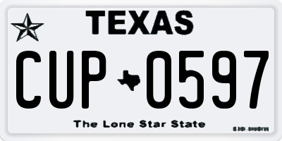 TX license plate CUP0597