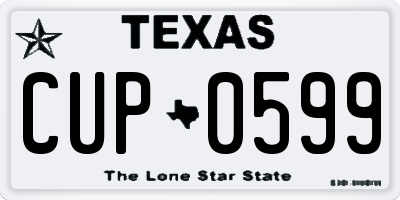 TX license plate CUP0599