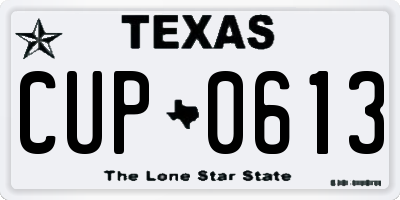 TX license plate CUP0613