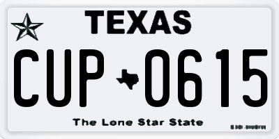 TX license plate CUP0615