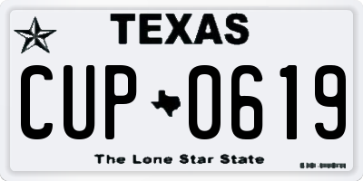 TX license plate CUP0619