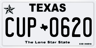 TX license plate CUP0620