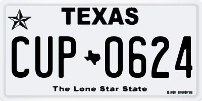 TX license plate CUP0624