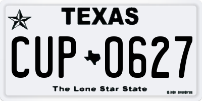 TX license plate CUP0627