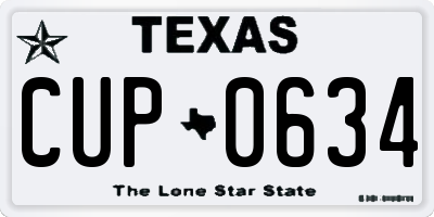TX license plate CUP0634