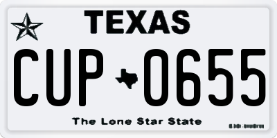 TX license plate CUP0655