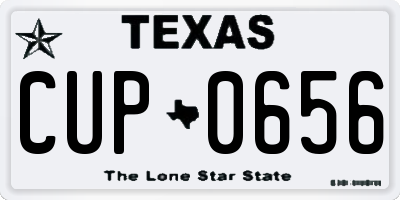 TX license plate CUP0656