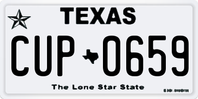 TX license plate CUP0659