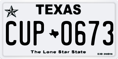 TX license plate CUP0673