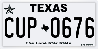 TX license plate CUP0676