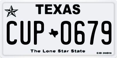 TX license plate CUP0679