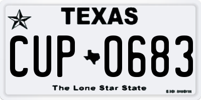 TX license plate CUP0683