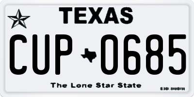 TX license plate CUP0685