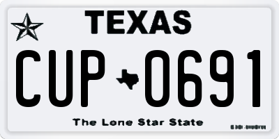 TX license plate CUP0691
