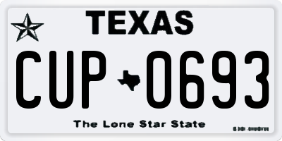TX license plate CUP0693