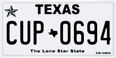 TX license plate CUP0694