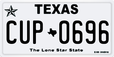 TX license plate CUP0696