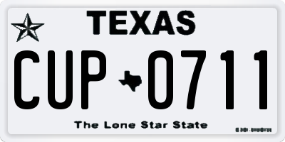 TX license plate CUP0711