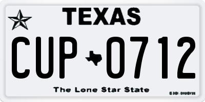 TX license plate CUP0712