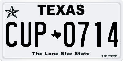 TX license plate CUP0714