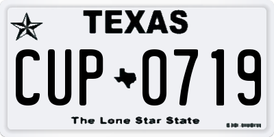 TX license plate CUP0719