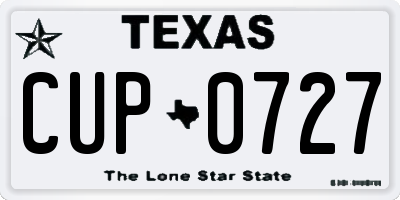 TX license plate CUP0727